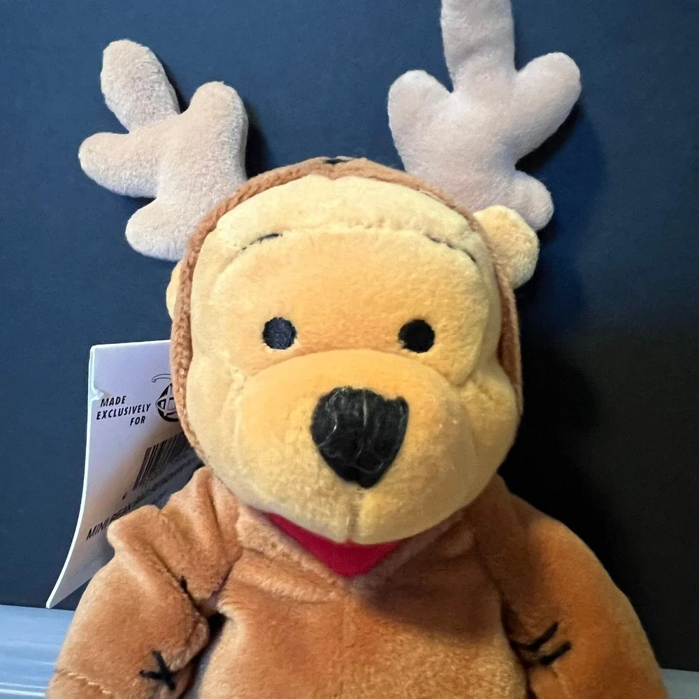 Disney‎ Store Reindeer Pooh Mini Bean Bag Plush 1999 Exclusive Winnie the Pooh